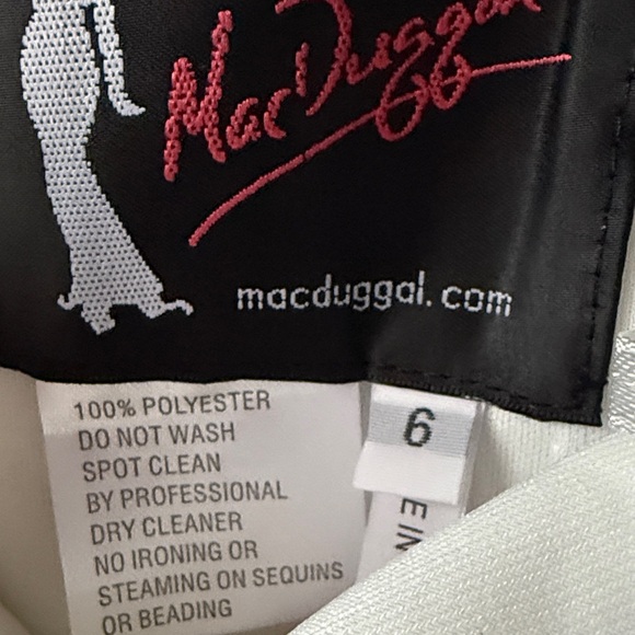 Mac Duggal 12231 Elegant White Off-Shoulder Evening Gown NWT - Picture 2 of 8